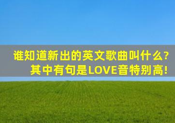 谁知道新出的英文歌曲叫什么?其中有句是LOVE音特别高!