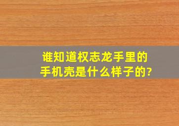 谁知道权志龙手里的手机壳是什么样子的?