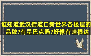 谁知道武汉街道口新世界各楼层的品牌?有星巴克吗?好像有哈根达斯店...