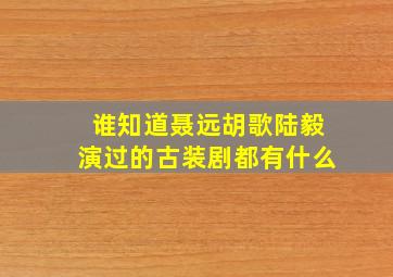 谁知道聂远胡歌陆毅演过的古装剧都有什么(