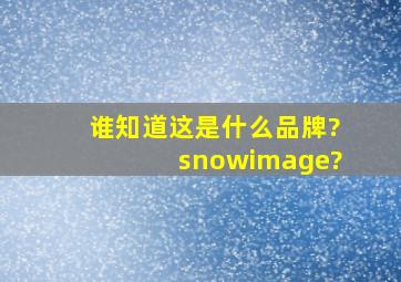 谁知道这是什么品牌?snowimage?