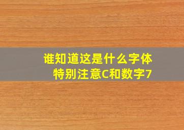 谁知道这是什么字体 特别注意C和数字7