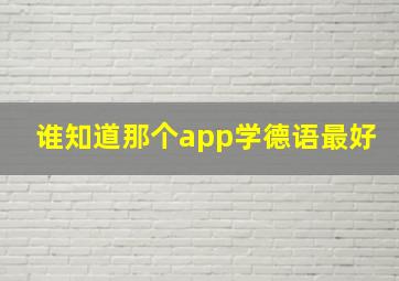 谁知道那个app学德语最好