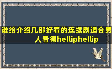 谁给介绍几部好看的连续剧,适合男人看得……