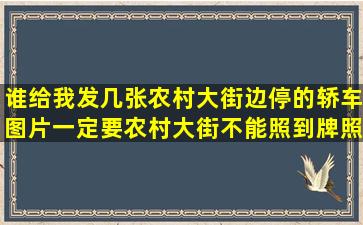 谁给我发几张农村大街边停的轿车图片,一定要农村大街,不能照到牌照,...