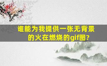 谁能为我提供一张无背景的火在燃烧的gif图?