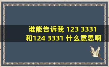 谁能告诉我 123 3331 和124 3331 什么意思啊!急等!