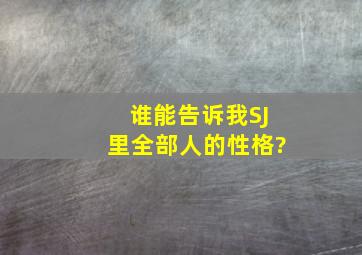 谁能告诉我SJ里全部人的性格?