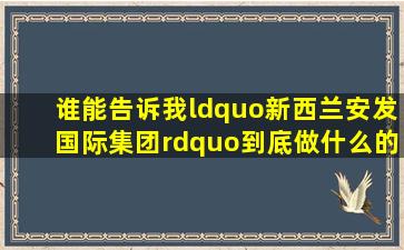 谁能告诉我“新西兰安发国际集团”到底做什么的?