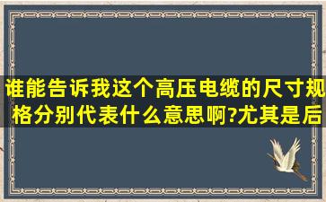 谁能告诉我这个高压电缆的尺寸规格分别代表什么意思啊?尤其是后面...