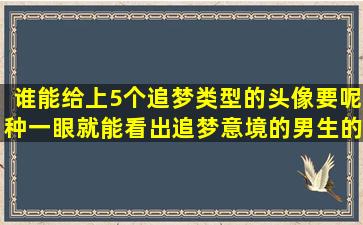 谁能给上5个追梦类型的头像,要呢种一眼就能看出追梦意境的,男生的。...