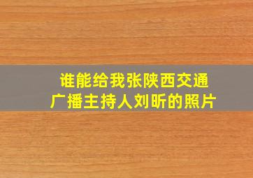 谁能给我张陕西交通广播主持人刘昕的照片