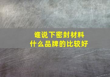 谁说下密封材料什么品牌的比较好