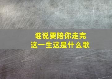 谁说要陪你走完这一生这是什么歌