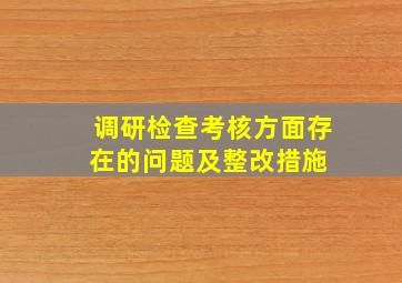 调研检查考核方面存在的问题及整改措施 