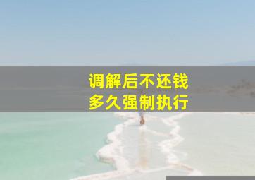 调解后不还钱多久强制执行