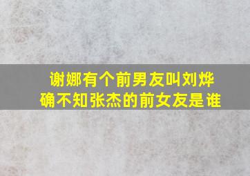 谢娜有个前男友叫刘烨,确不知张杰的前女友是谁