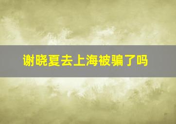 谢晓夏去上海被骗了吗