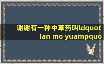 谢谢,有一种中草药叫“tian mo yu"能告诉我它的真正名字么?