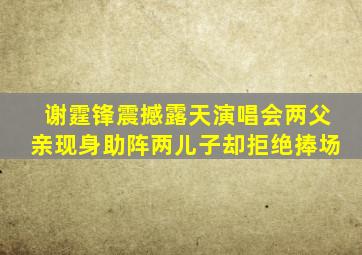 谢霆锋震撼露天演唱会,两父亲现身助阵,两儿子却拒绝捧场