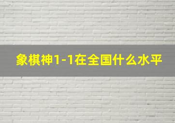 象棋神1-1在全国什么水平