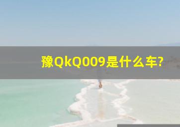 豫QkQ009是什么车?