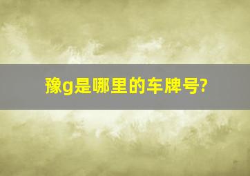 豫g是哪里的车牌号?