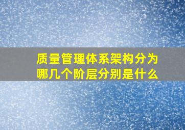 质量管理体系架构分为哪几个阶层分别是什么((