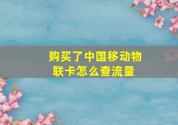 购买了中国移动物联卡,怎么查流量 