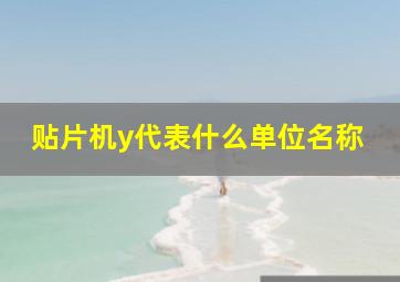 贴片机y代表什么单位名称