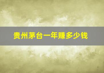 贵州茅台一年赚多少钱