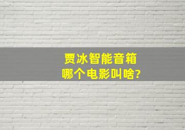 贾冰智能音箱哪个电影叫啥?