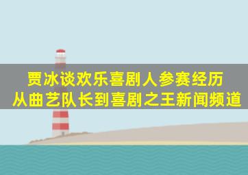 贾冰谈欢乐喜剧人参赛经历 从曲艺队长到喜剧之王新闻频道