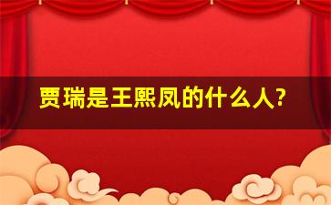 贾瑞是王熙凤的什么人?