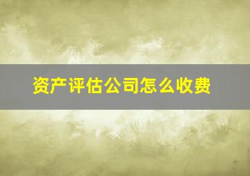 资产评估公司怎么收费