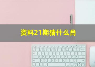 资料21期猜什么肖