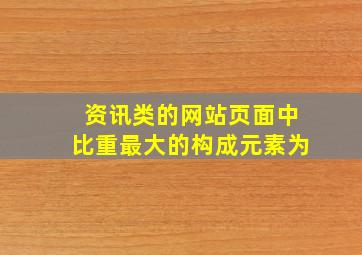 资讯类的网站页面中比重最大的构成元素为()。