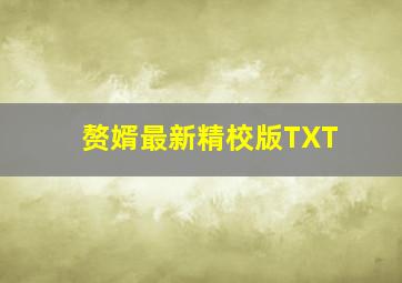 赘婿最新精校版TXT