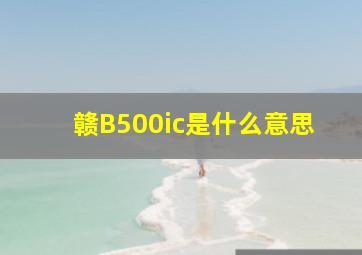 赣B500ic是什么意思