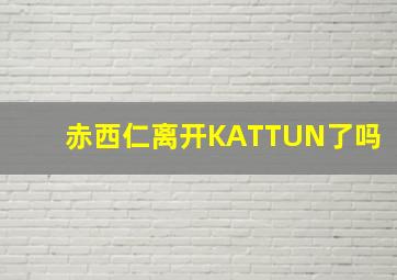 赤西仁离开KATTUN了吗