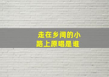 走在乡间的小路上原唱是谁 