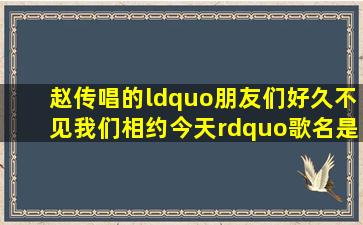 赵传唱的“朋友们好久不见,我们相约今天”,歌名是什么?谢谢