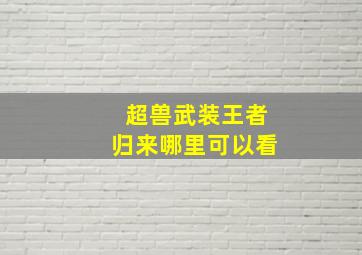 超兽武装王者归来哪里可以看