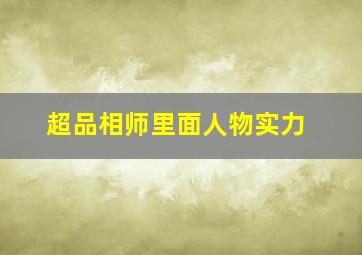 超品相师里面人物实力(