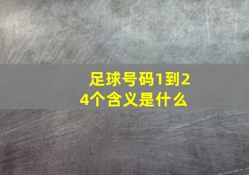 足球号码1到24个含义是什么 