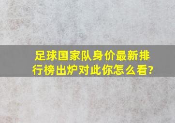 足球国家队身价最新排行榜出炉,对此你怎么看?