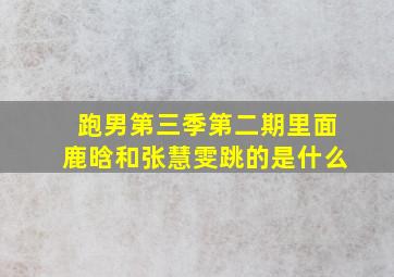 跑男第三季第二期里面鹿晗和张慧雯跳的是什么