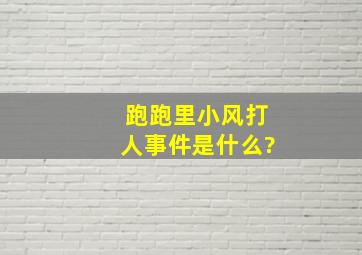 跑跑里小风打人事件是什么?