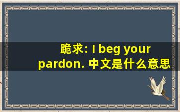 跪求: I beg your pardon. 中文是什么意思?