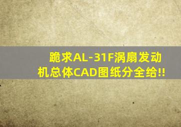 跪求AL-31F涡扇发动机总体CAD图纸分全给!!